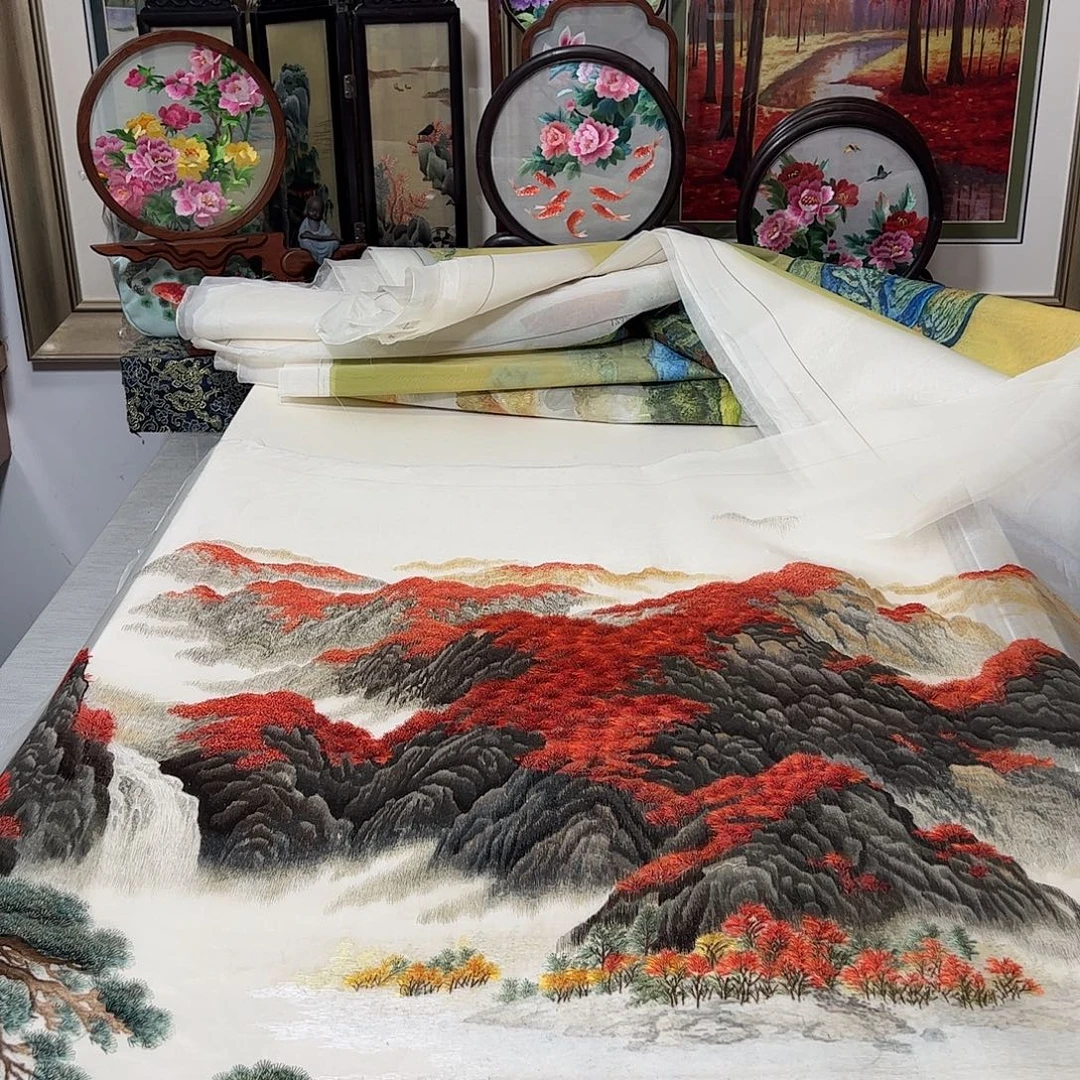 平***心刺绣纯手工刺绣画