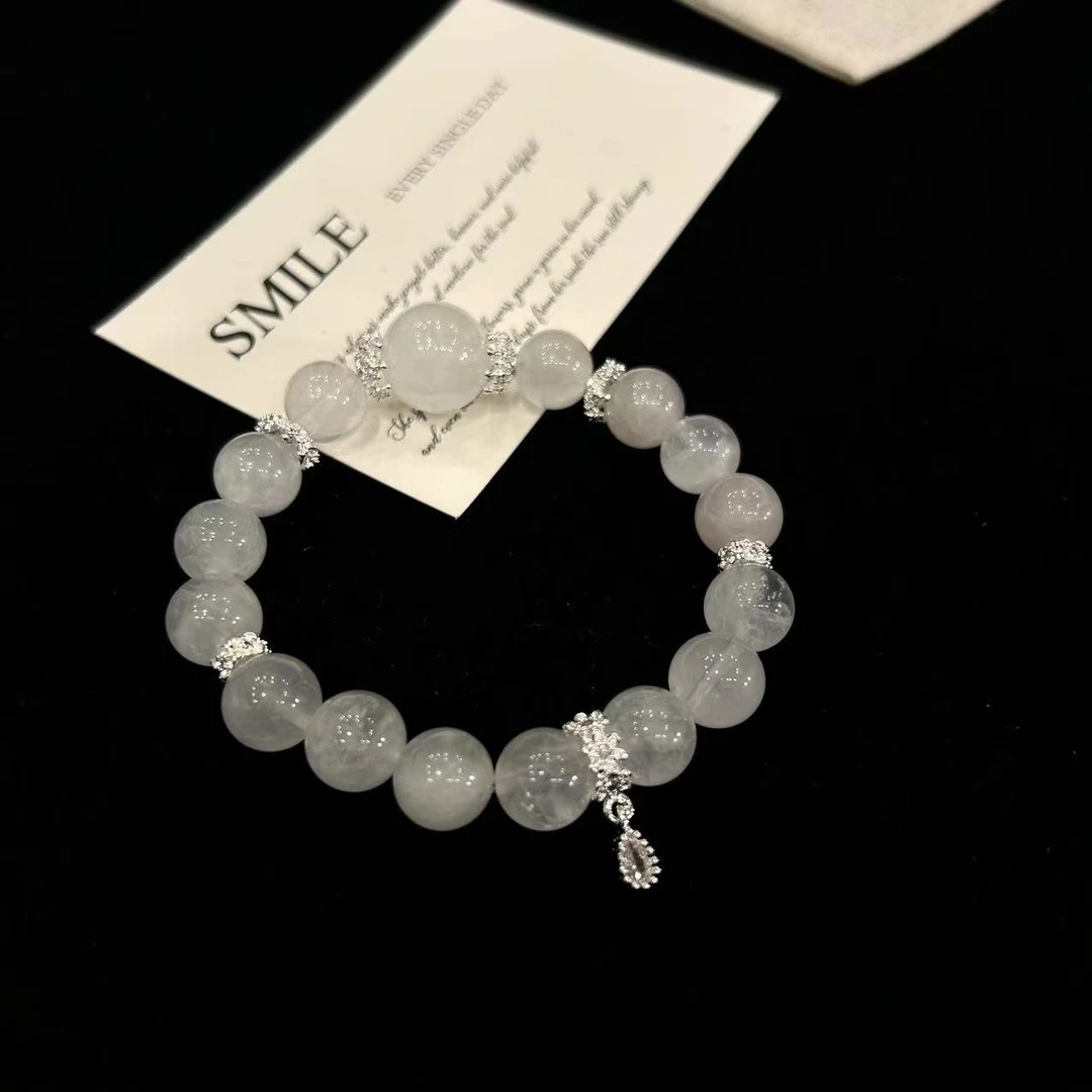 YIMI 天然水晶白幽灵手链x1370（10毫米）