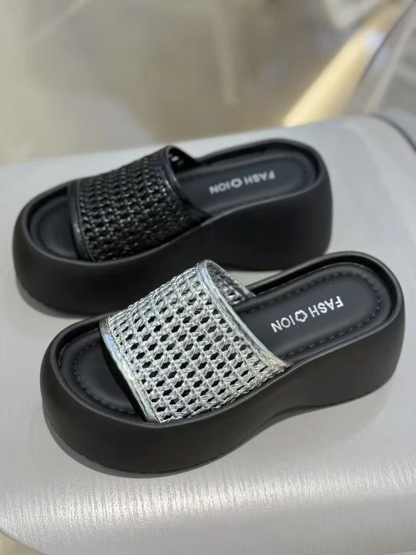 【原帅甄选】新疆包邮厚底松糕休闲拖鞋增高百搭休闲A81