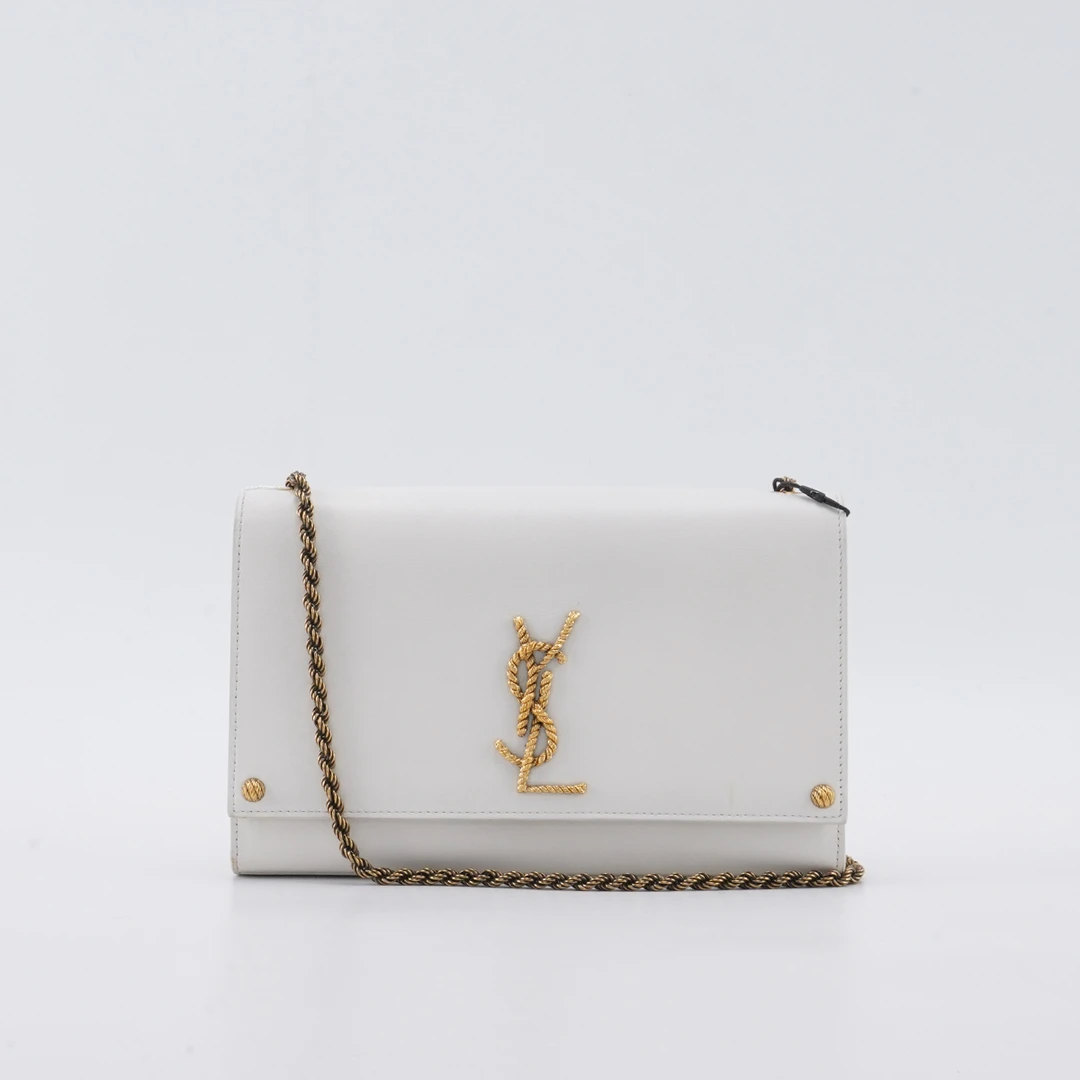 95新 YSL/圣罗兰 kate限量款光面牛中号链条包【静文】BGD901850056