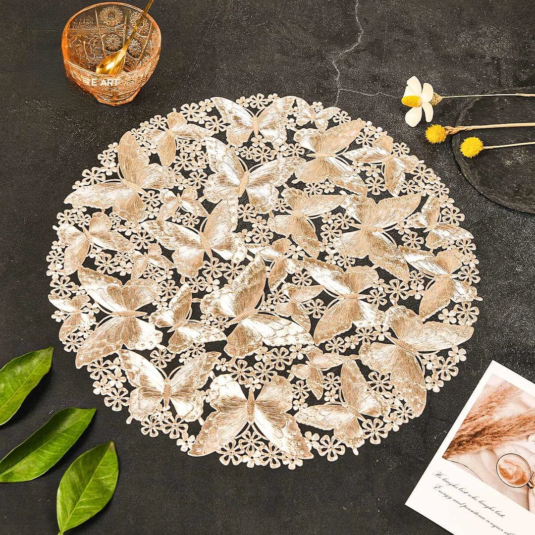 【拍一发二】PVC蝴蝶餐垫隔热垫装饰垫创意西餐垫轻奢风防烫餐垫