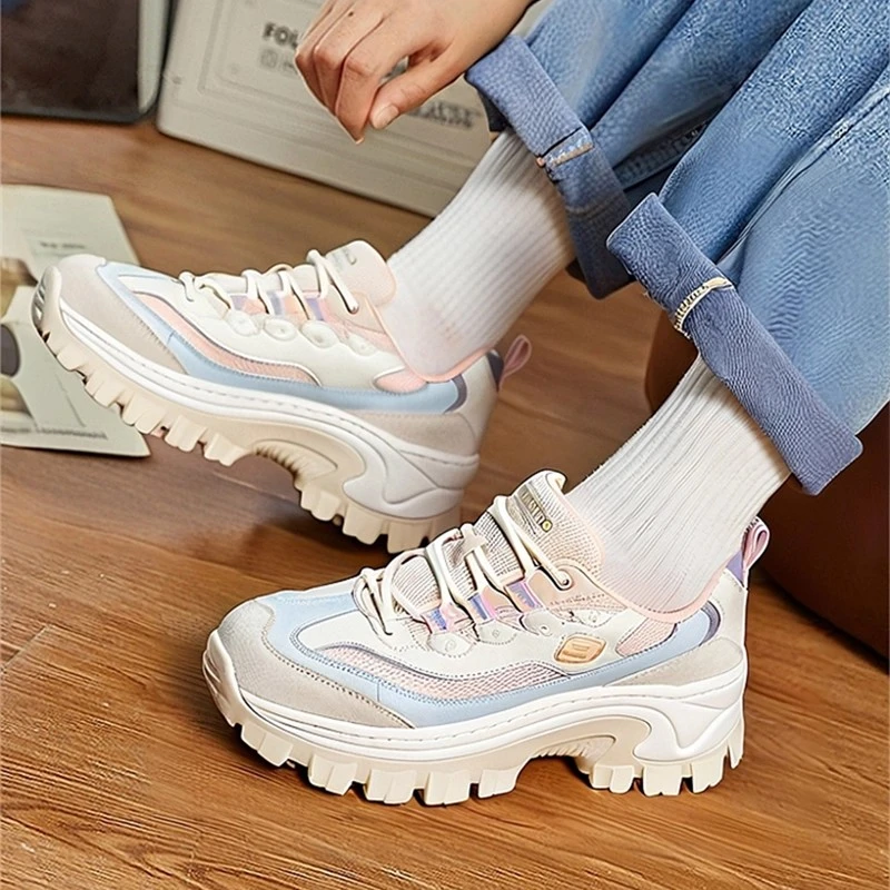 斯凯奇女鞋新款蜜糕鞋厚底增高饼干松糕鞋休闲老爹鞋177233