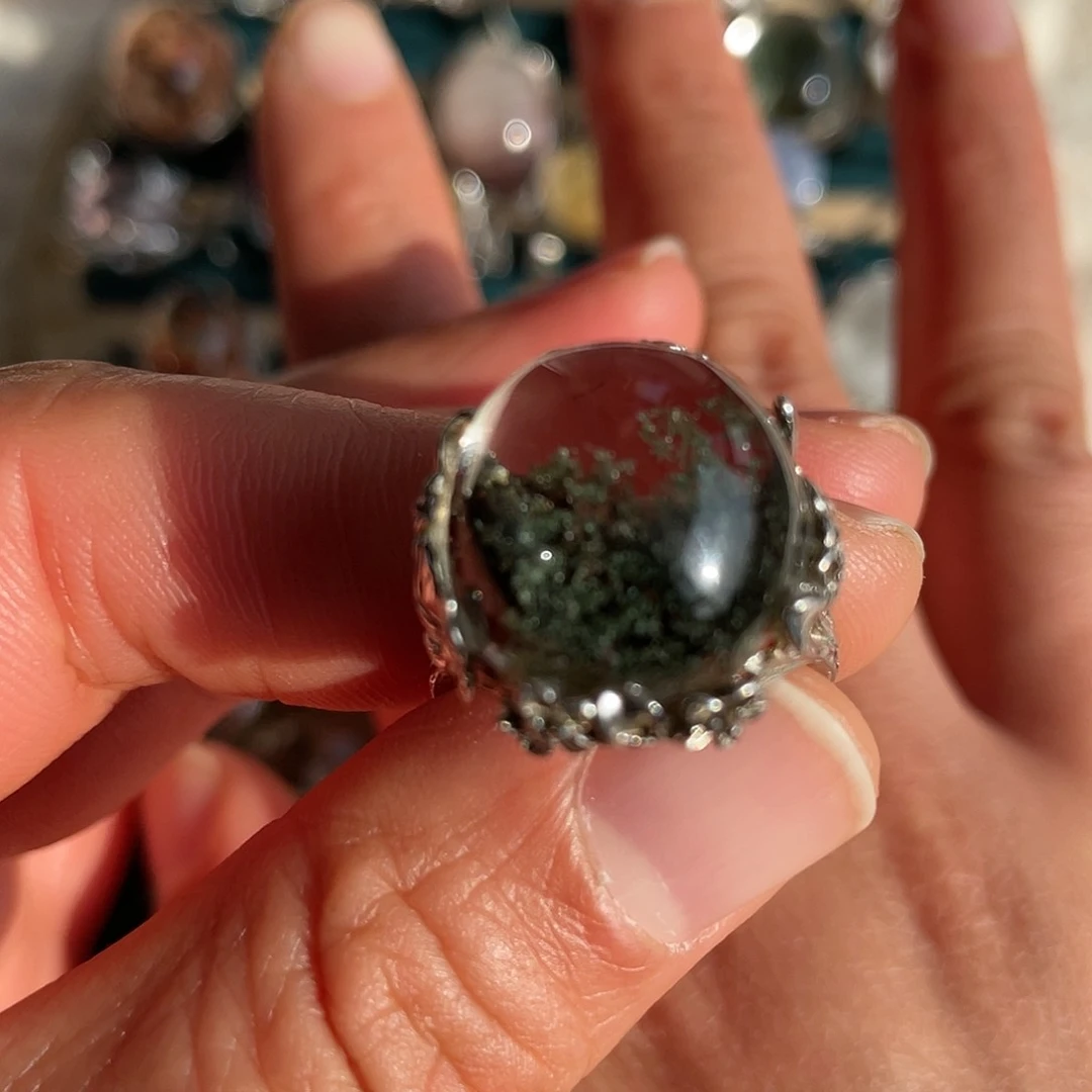 【闪购商品】银S925镶嵌珠宝半成品水晶戒指