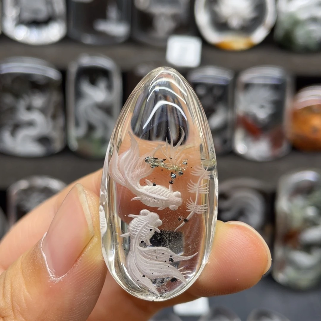 未镶嵌吊坠(不含链)水晶金鱼满堂