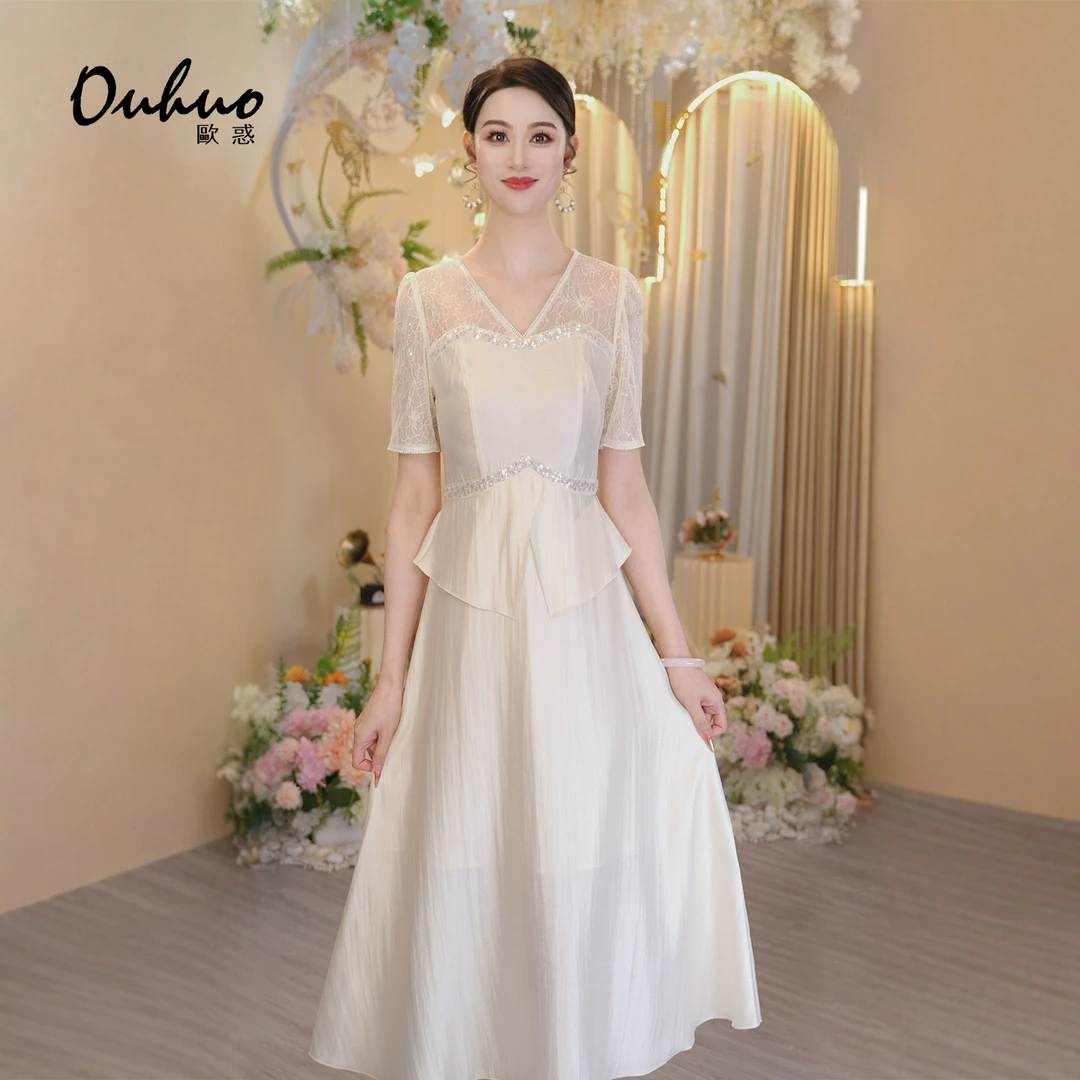 现货【木木定制】2025年夏季新款森系仙气优雅气质连衣裙OHDRI05160