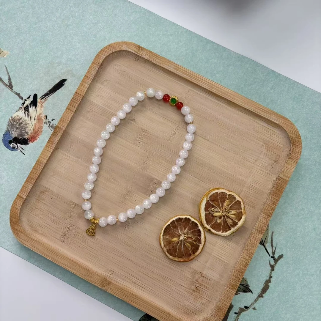 七彩海云母双圈带挂坠 cy75(无礼盒)