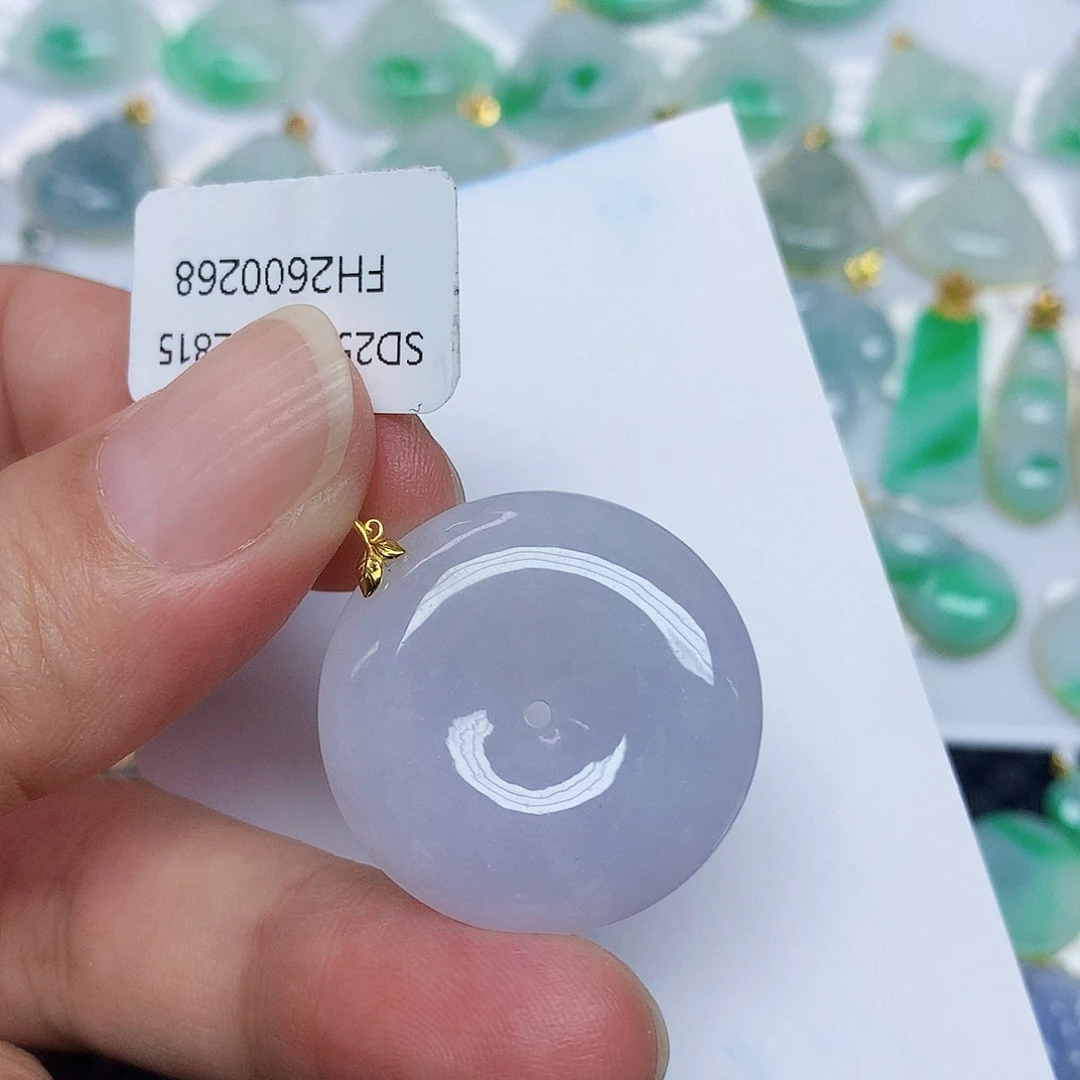 翡翠18K金镶嵌颈饰35678532