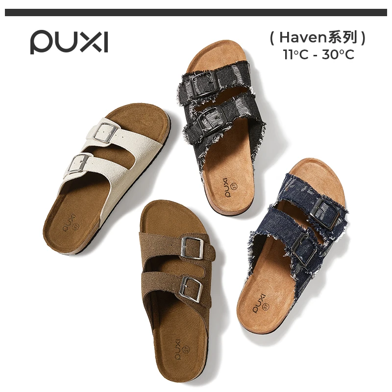 朴西勃肯拖鞋女夏秋季一字拖麂皮凉鞋吸汗防滑外穿复古软木拖鞋