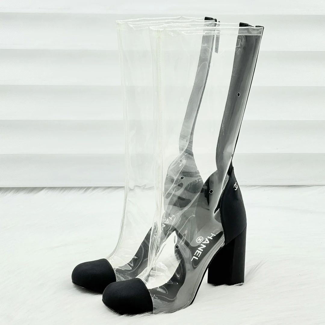99新 Chanel/香奈儿 秀场系列-透明高筒靴 37码 公价1.8w c0650