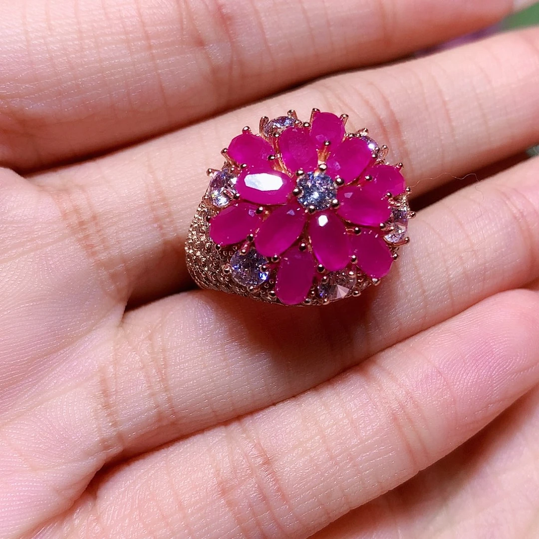 银S925镶嵌红宝石戒指