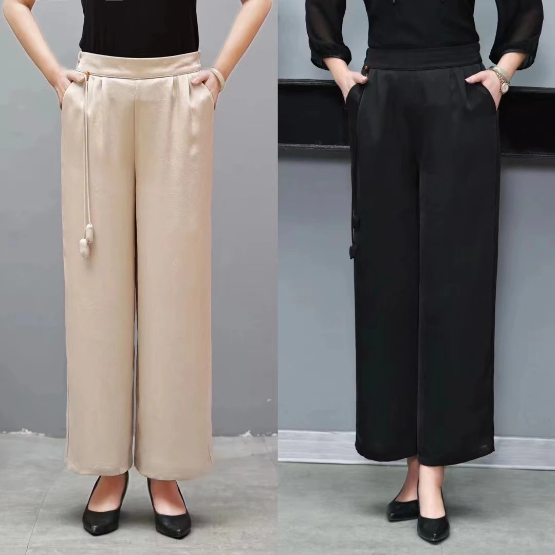 895万能松紧腰夏季丝滑凉快女裤