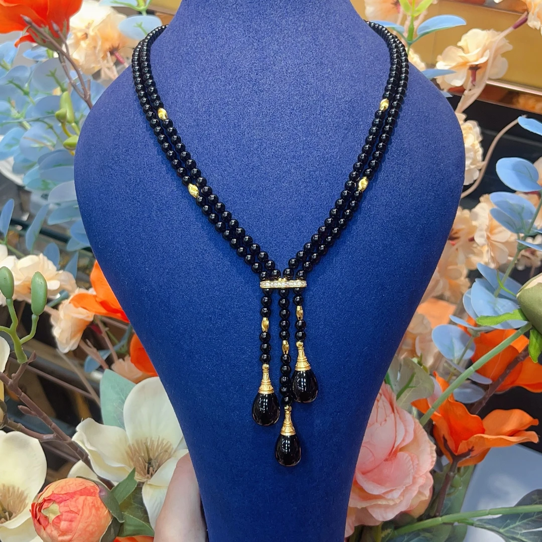 曼曼珠宝翳珀水滴套链