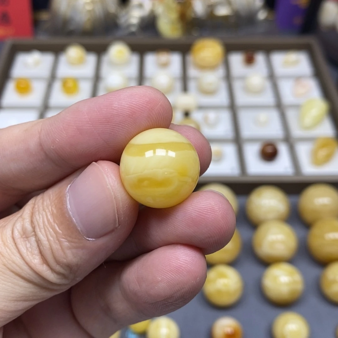 琥珀未镶嵌珠宝奇石17圆珠