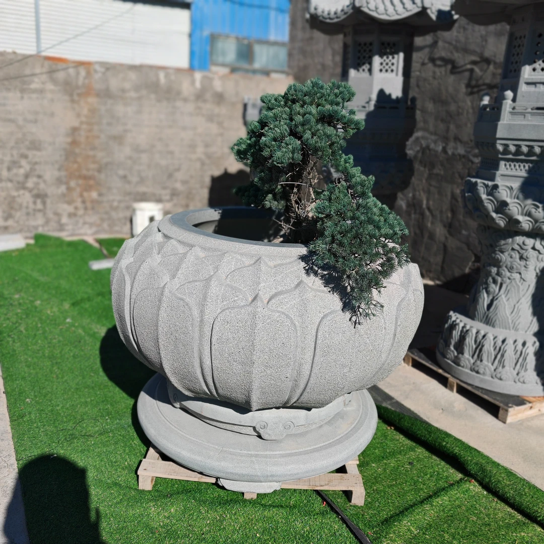 庭院花盆鱼缸花岗岩鱼缸花盆门海