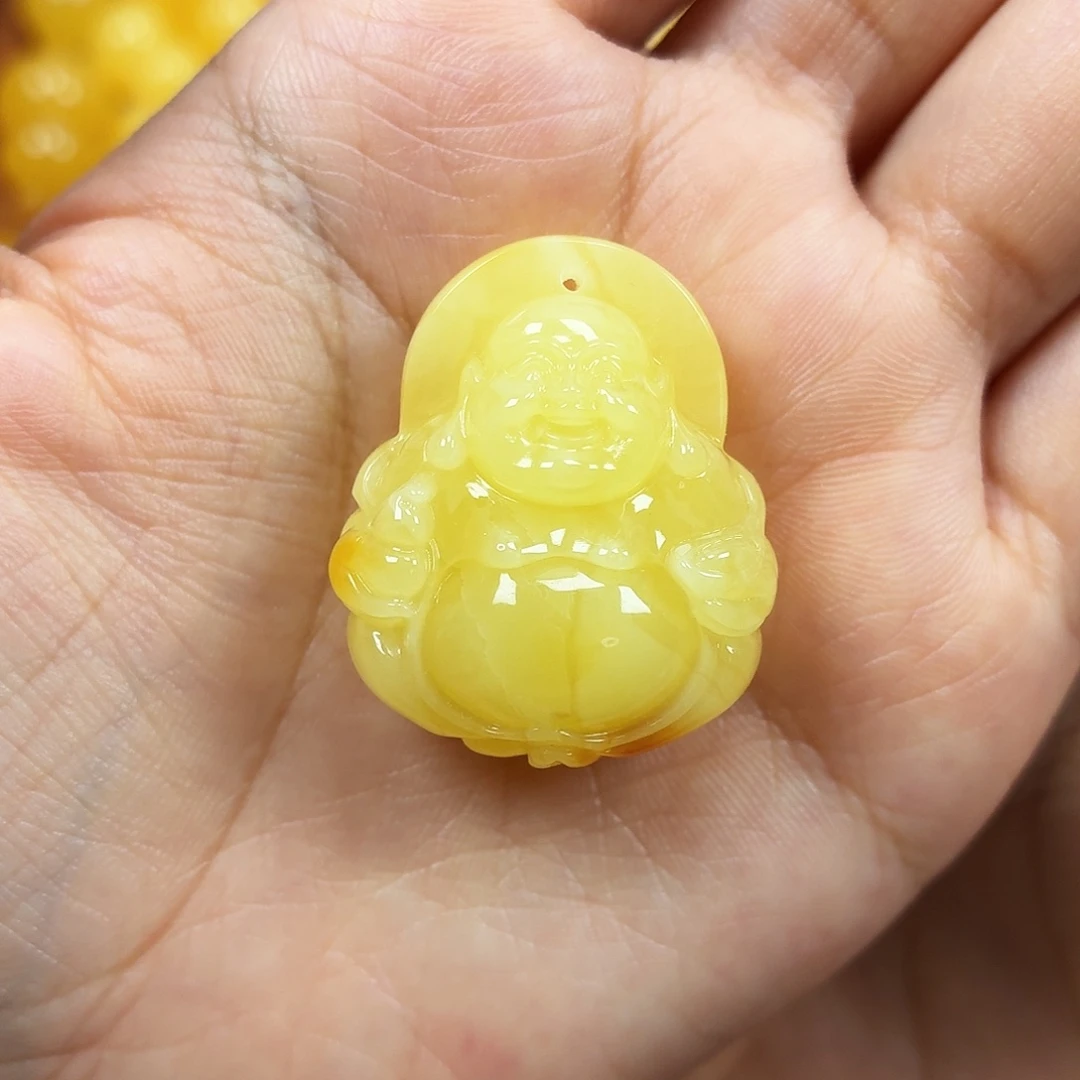蜜蜡未镶嵌颈饰焦皮浓蜡妖花佛公