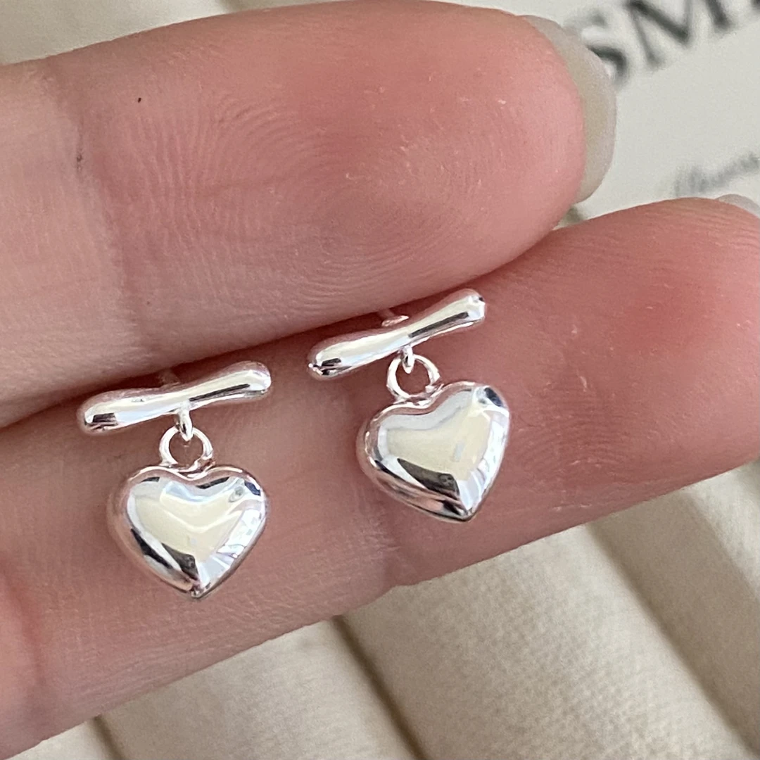 925银耳饰 日韩时尚百搭砰砰爱心银耳饰