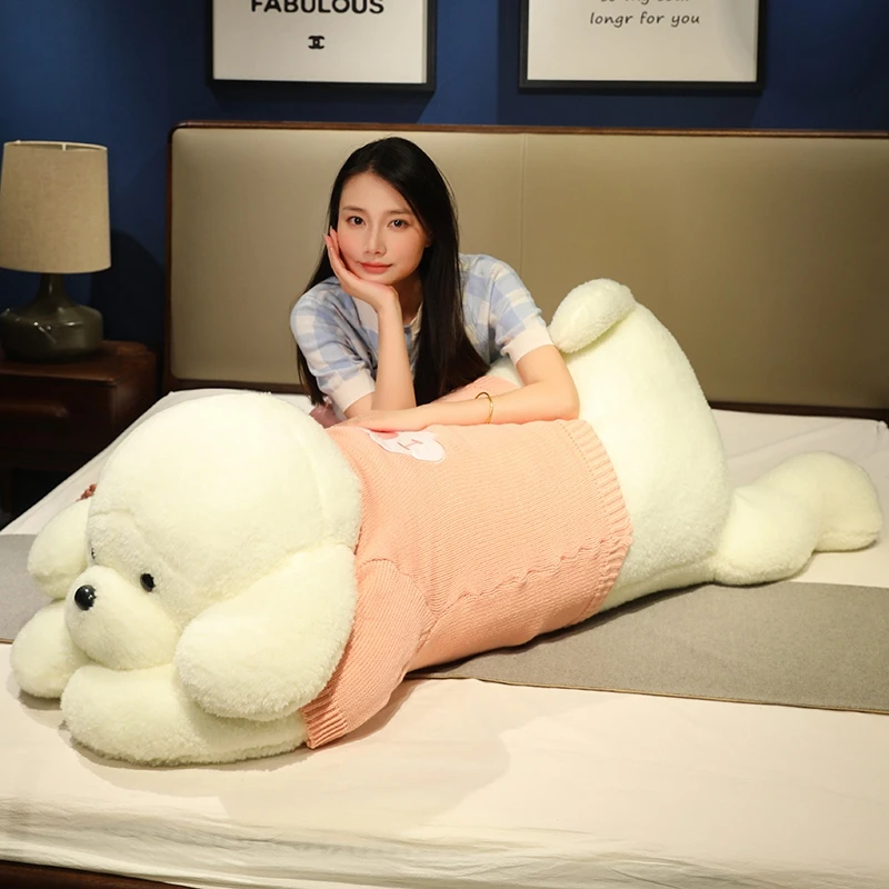 软萌趴趴狗布娃娃毛衣狗熊公仔毛绒玩具大号玩偶睡觉抱枕女生礼物