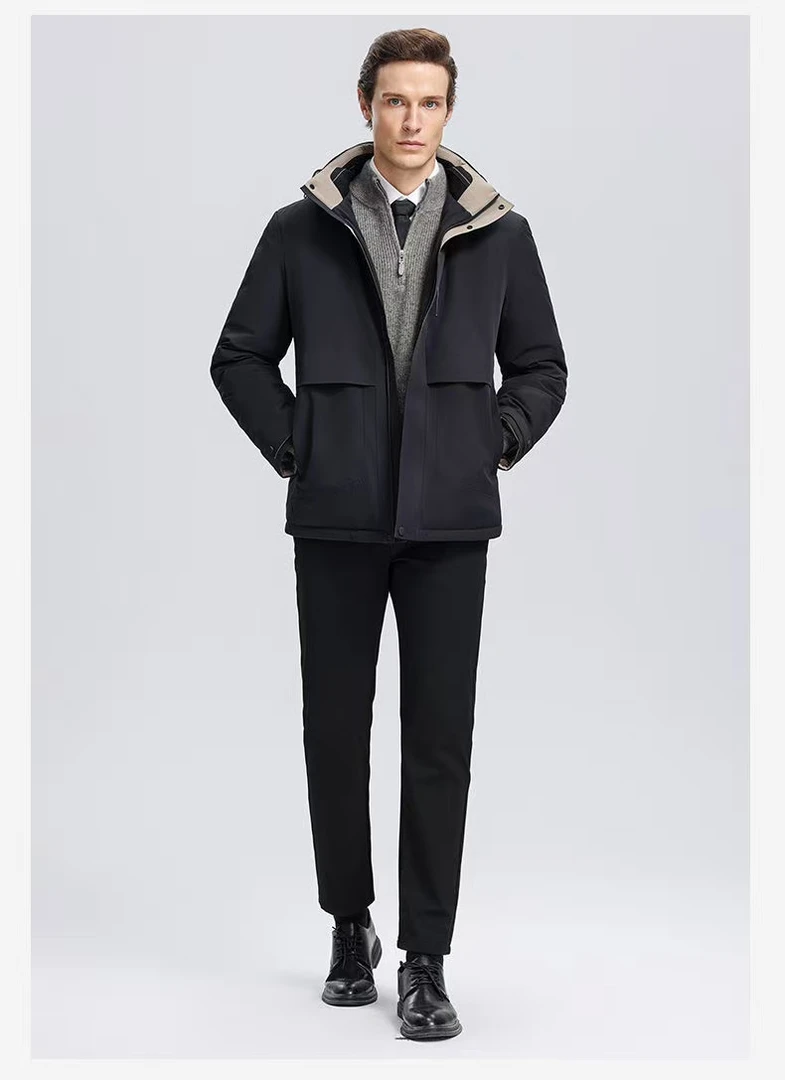一线大厂撤柜羽绒服！压胶内胆！男士连帽休闲商务通勤两不误-59120