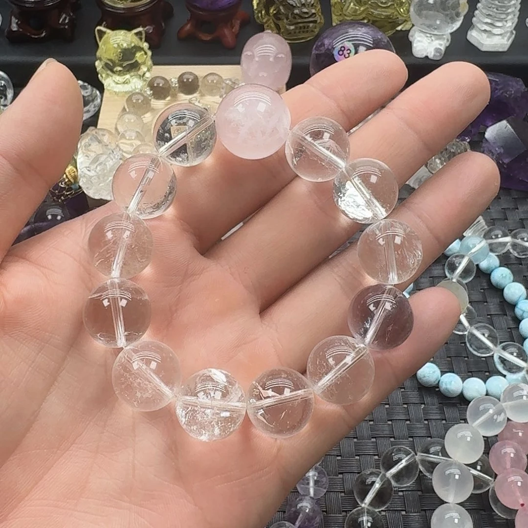 水晶手链未镶嵌天然原矿水晶手链