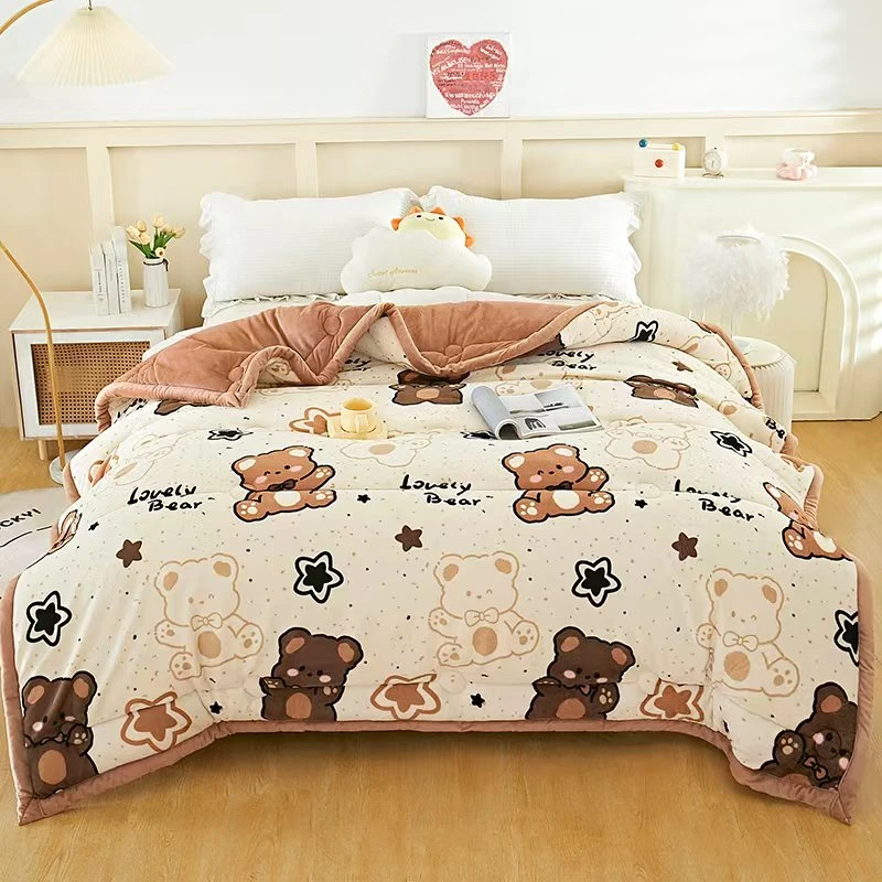 【2025新款】牛奶绒冬季单人加绒加厚被子加厚舒适被子 约6斤