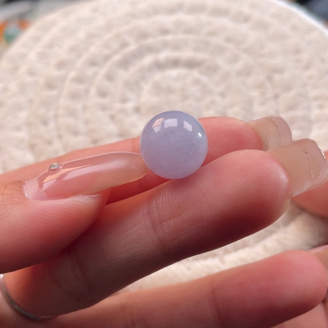 未镶嵌定制翡翠天然缅甸翡翠a货紫圆珠11.9