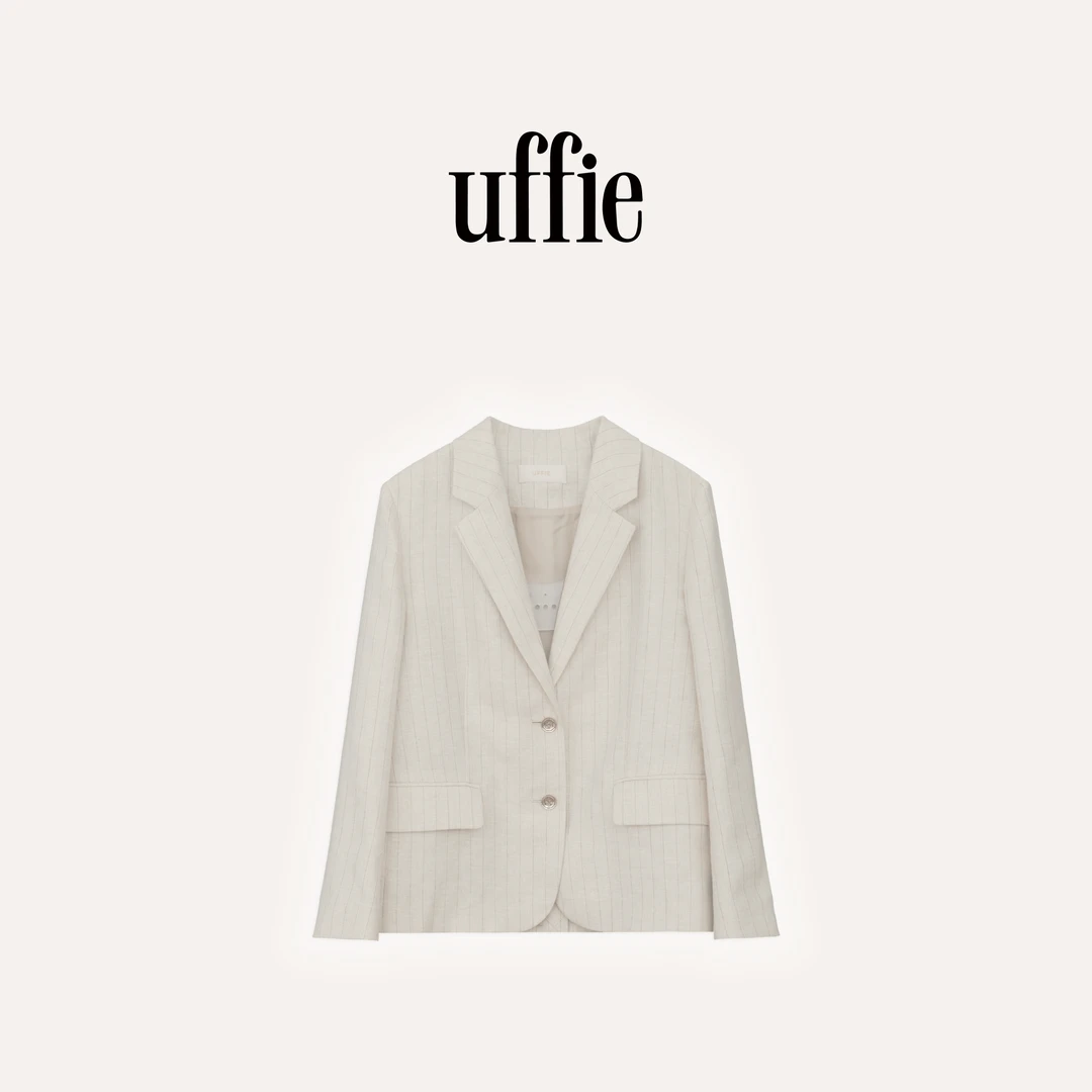 UFFIE平驳领细闪条纹西装