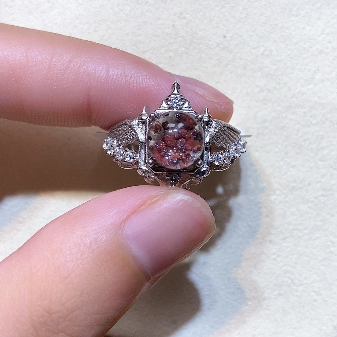 银S925镶嵌戒指水晶
