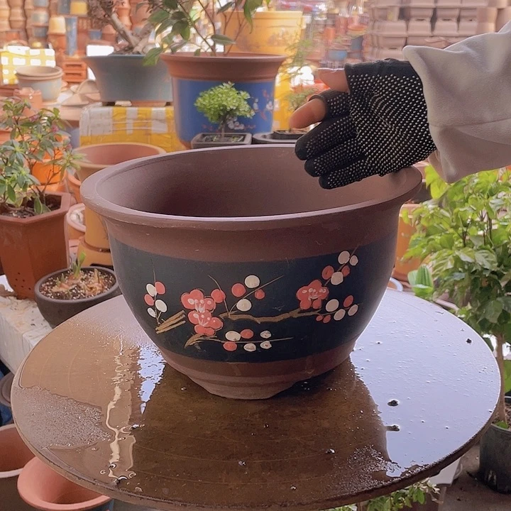紫砂宜兴紫砂花盆004中