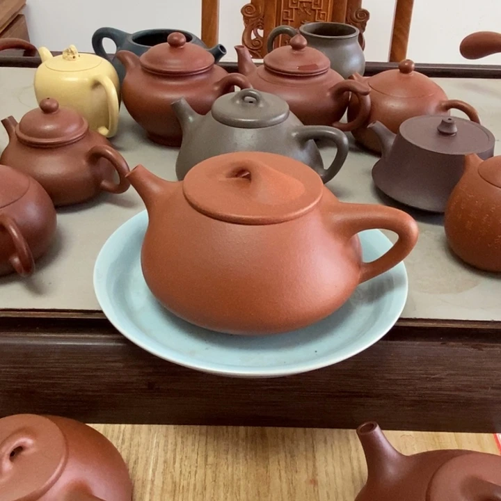 茶壶紫砂庐***味宜兴紫砂壶，半手工