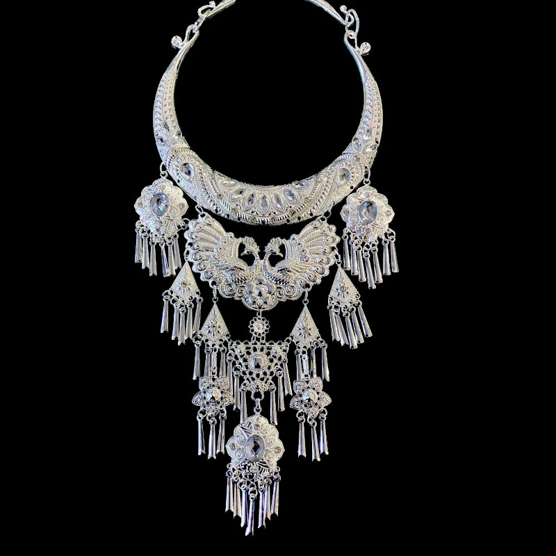 合金项链 旅拍项圈少数民族风苗族项圈侗族彝族国风复古结婚项饰