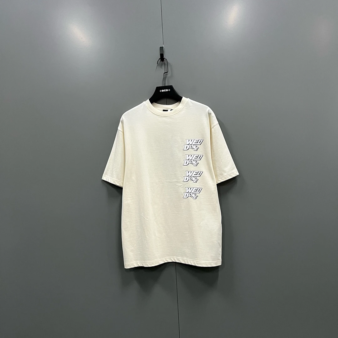 未使用 WE11 DONE (ll) WE11DONE 米白色侧边logo短袖 XS码018921