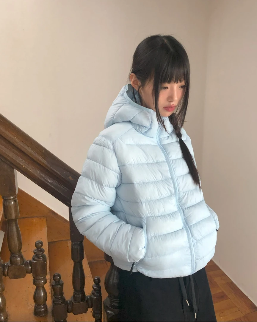 樱子oni自留推荐韩版休闲百搭流行修身冬季秋冬保暖连帽排骨棉衣