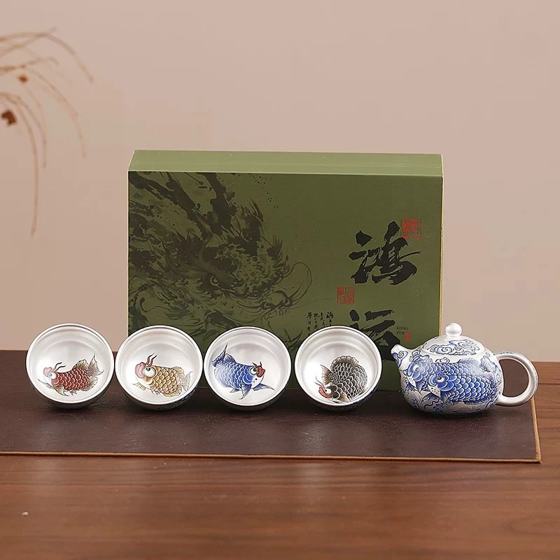 【闪购链接】zh3396-鸿运鎏银一壶四杯