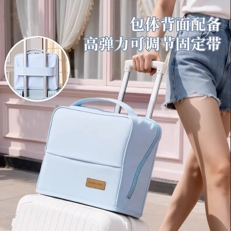 2025新款大容量化妆包拉杆箱立体款ins女防水学生可折叠可拆卸