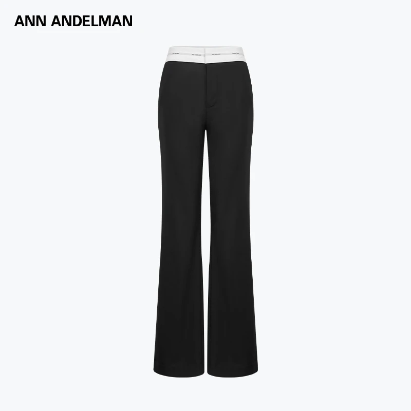 ANN ANDELMAN【商城同款新品】25秋冬时尚休闲女士字母腰头西装裤