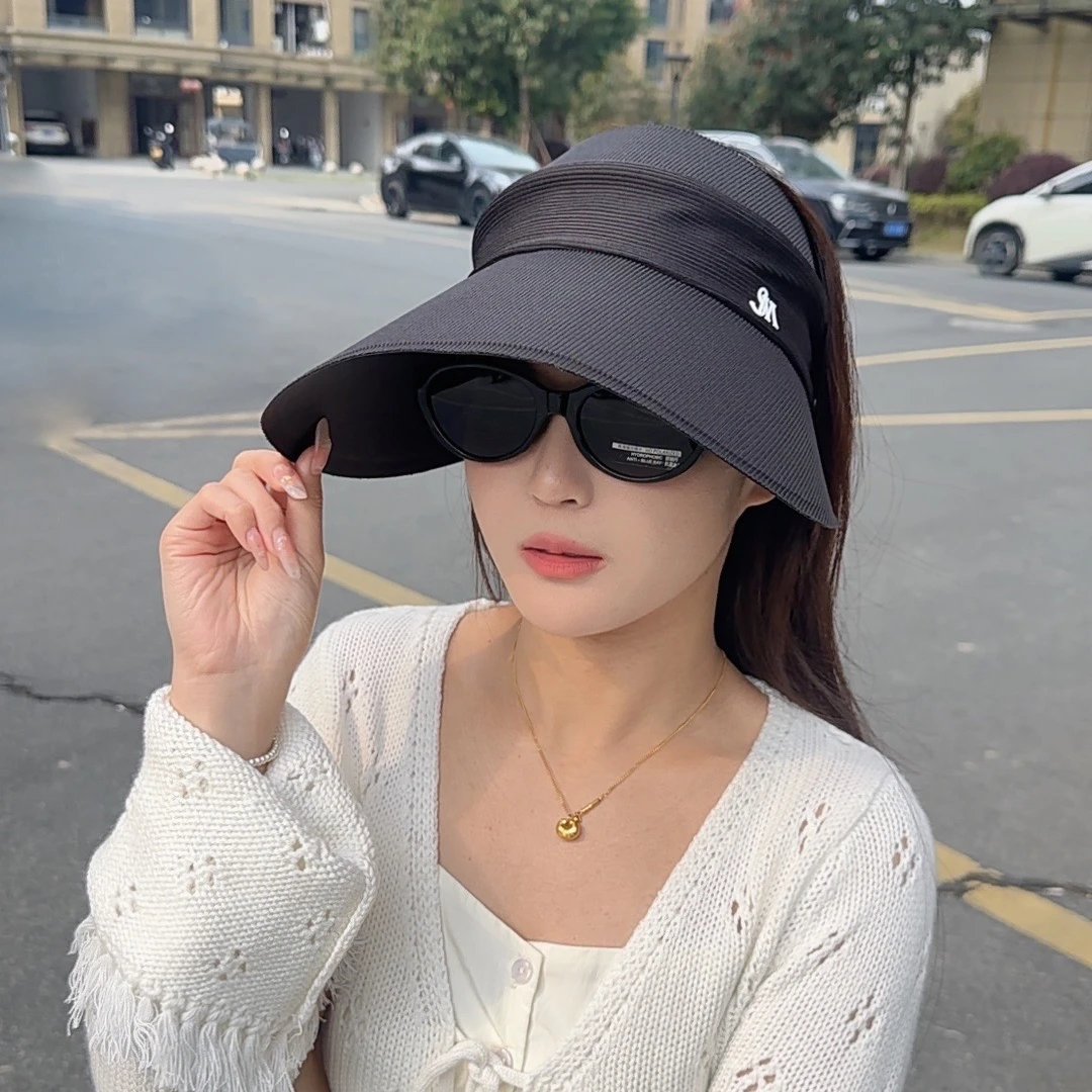 拍一发三大帽檐遮阳防晒帽防紫外线户外出行骑行显脸小遮脸太阳帽