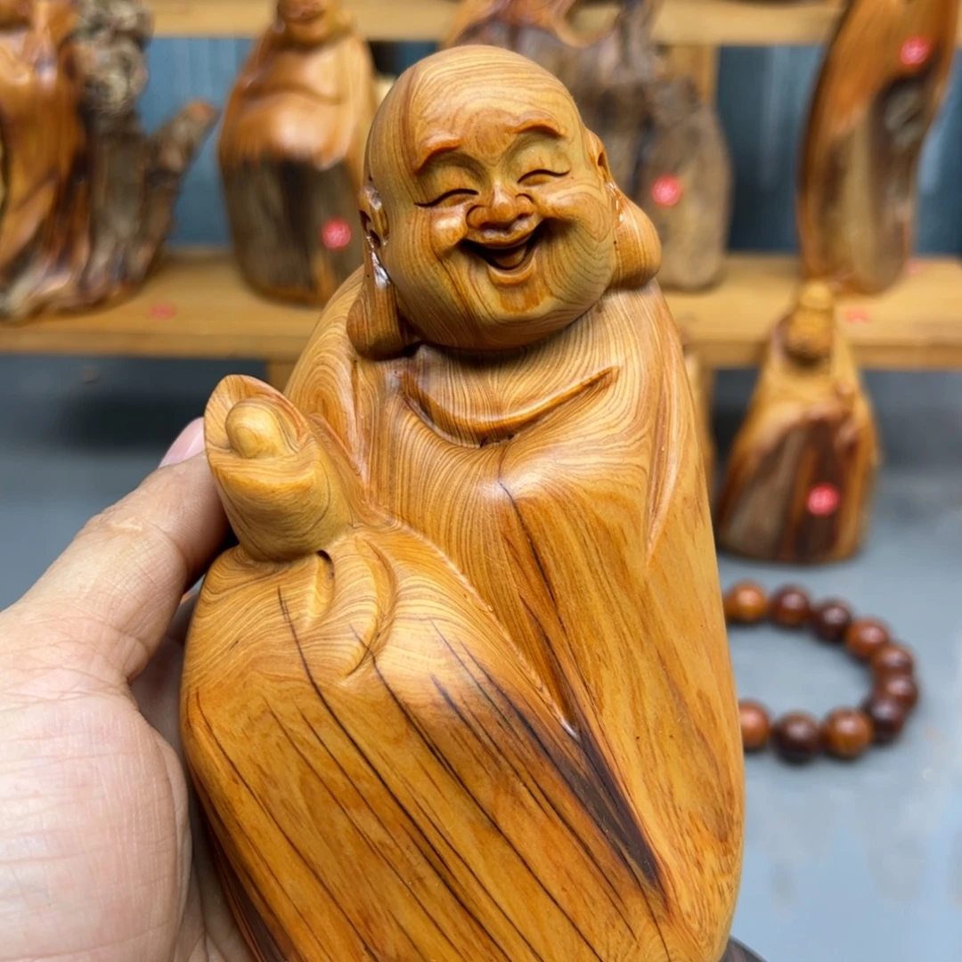 j***g木崖柏木摆件手把件