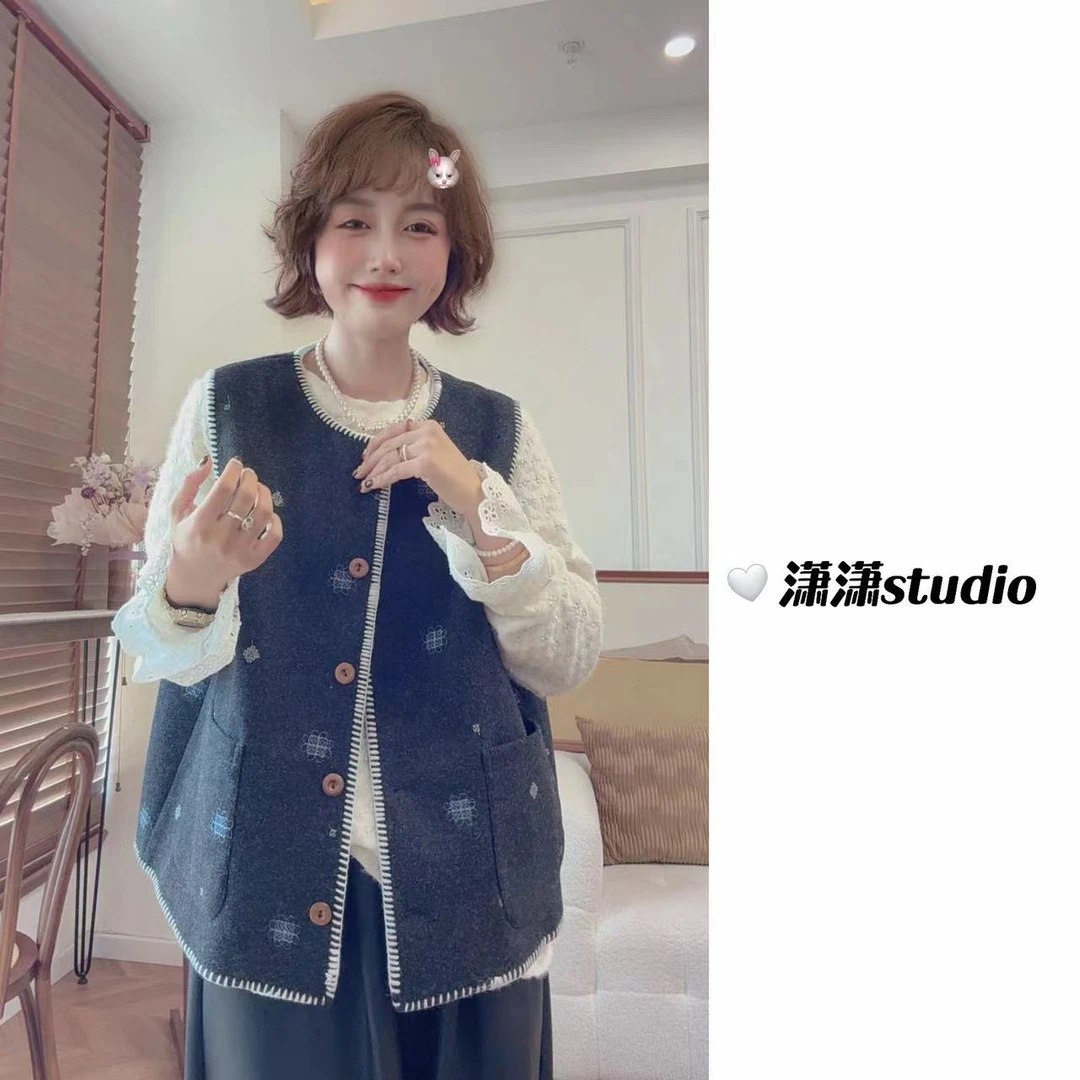 【锁边工艺马甲】【显瘦】【包容性强】【质感高级】潇潇自制马甲XM1178