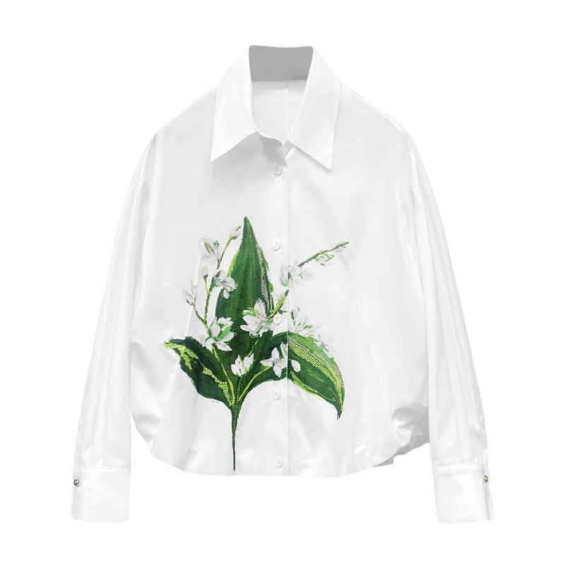 【妍妍专属】轻奢端庄油画风立体花卉显瘦衬衫KN2D404HE