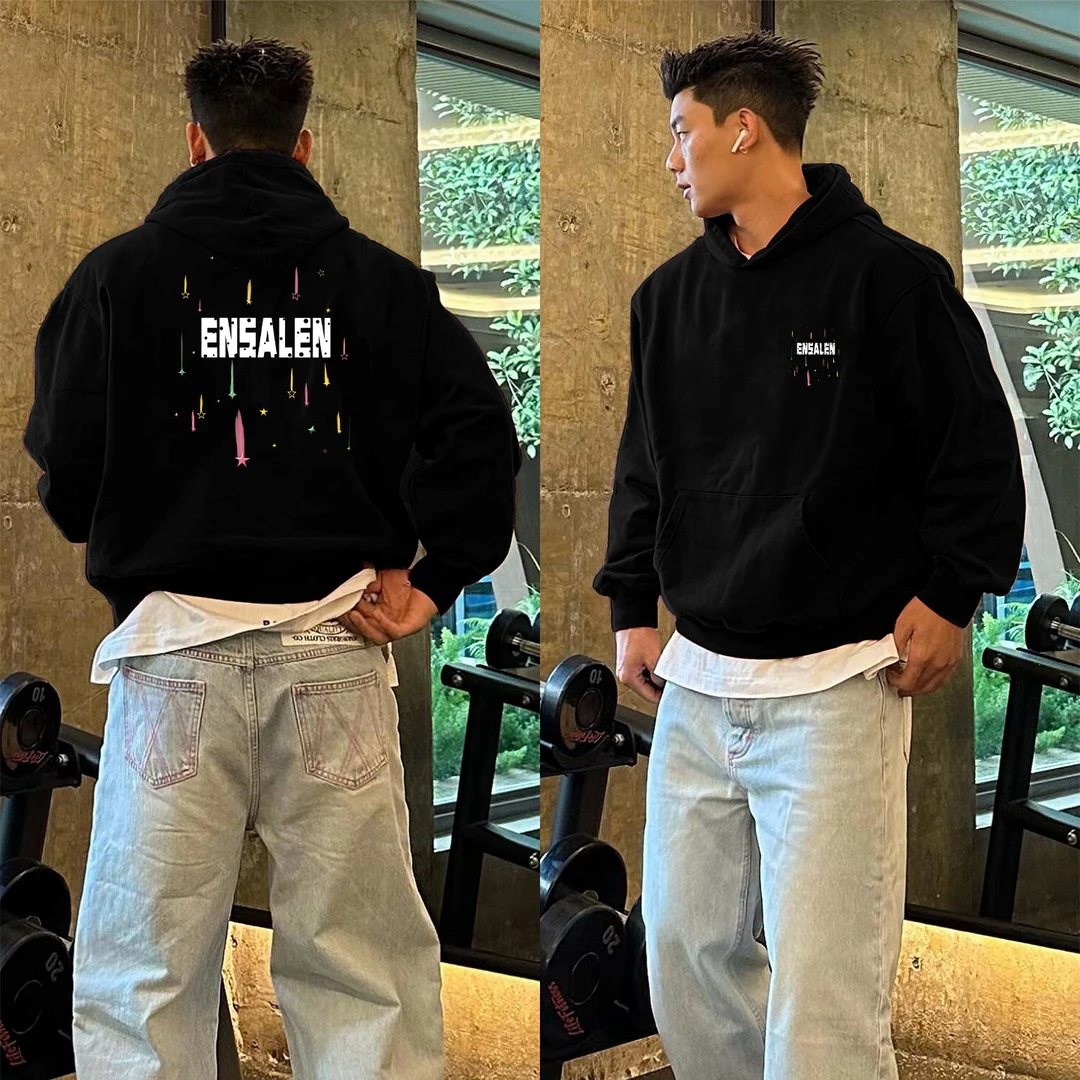 【重磅500G】卫衣男秋冬2025新款加绒连帽上衣美式潮牌宽松保暖外套