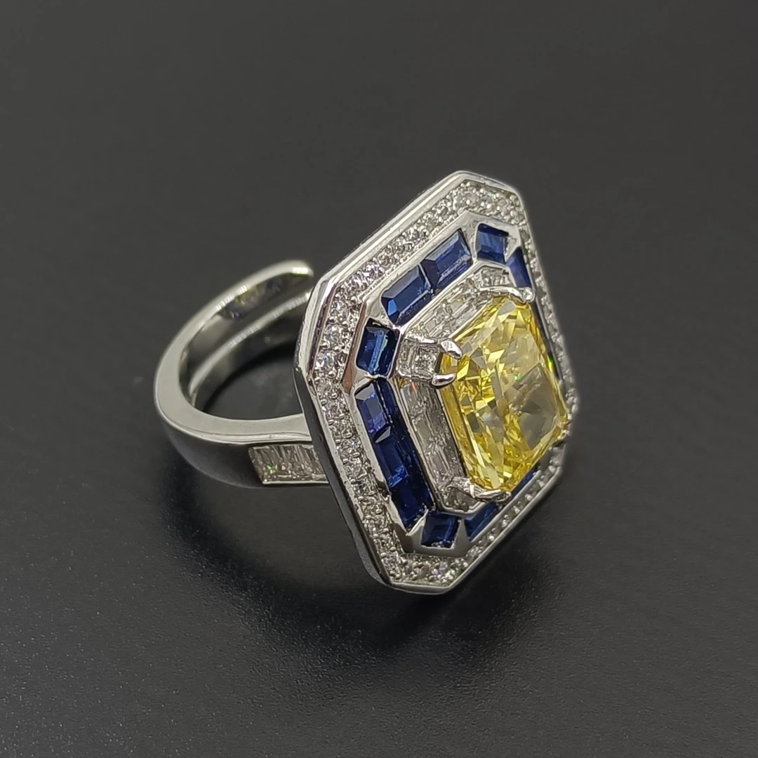 铜合金合成锆石戒指 EE9ZSS-35035 戒指轻奢精致时尚欧美气质