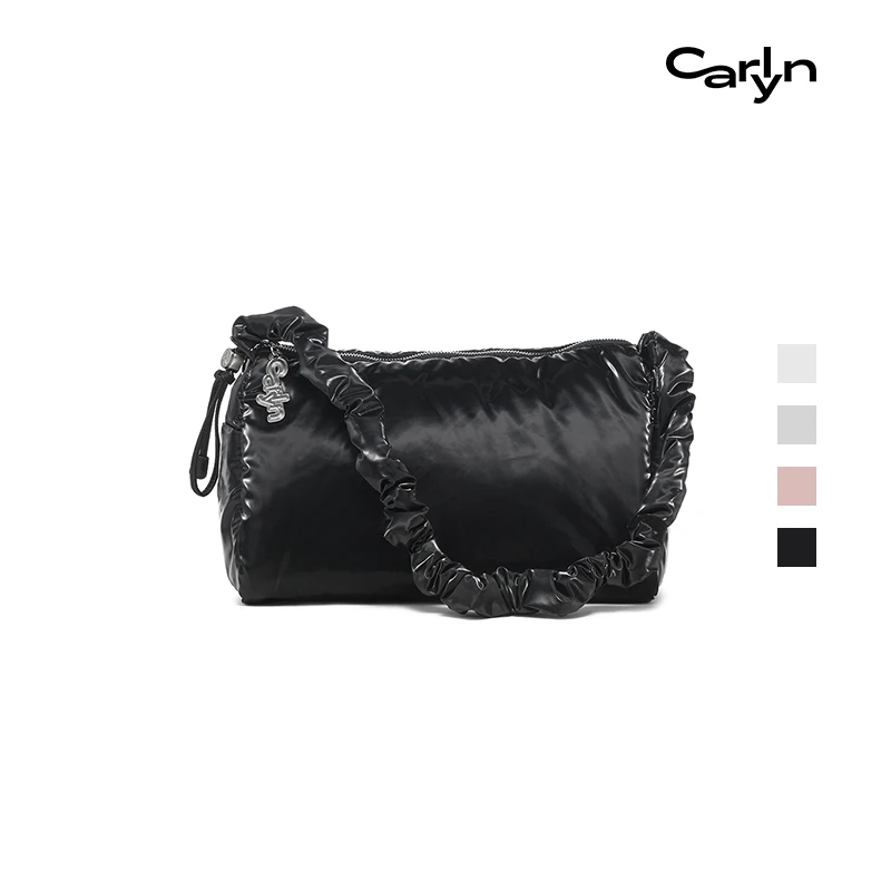 Carlyn RUSS M中号韩国小众设计褶皱伸缩肩带豆腐方包单肩斜挎包