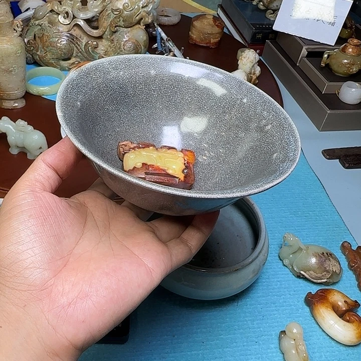 今***6摆件瓷碗手把件牌子挂件