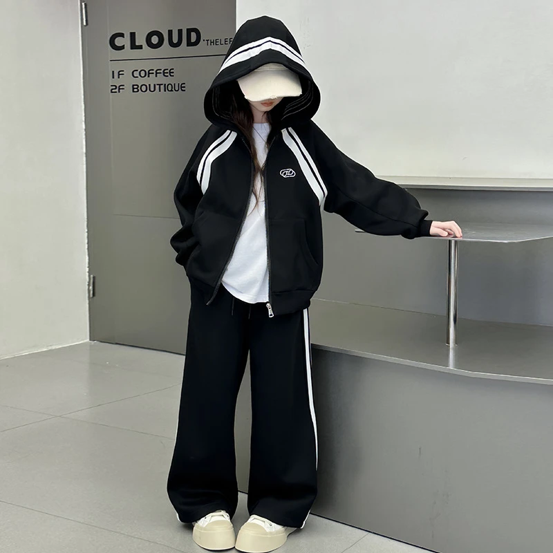 女童运动套装秋装2025新款洋气儿童秋季韩系穿搭女孩大童春秋外套