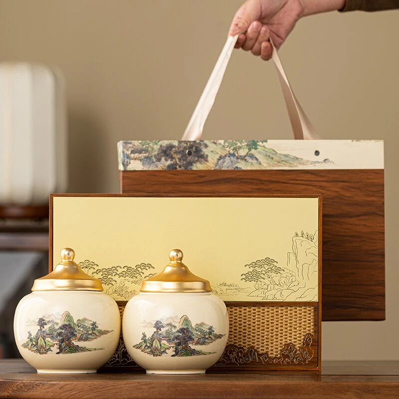 【顺丰发货】山川如画 肉桂岩茶2025新茶高档陶瓷罐礼盒500g （宝塔）