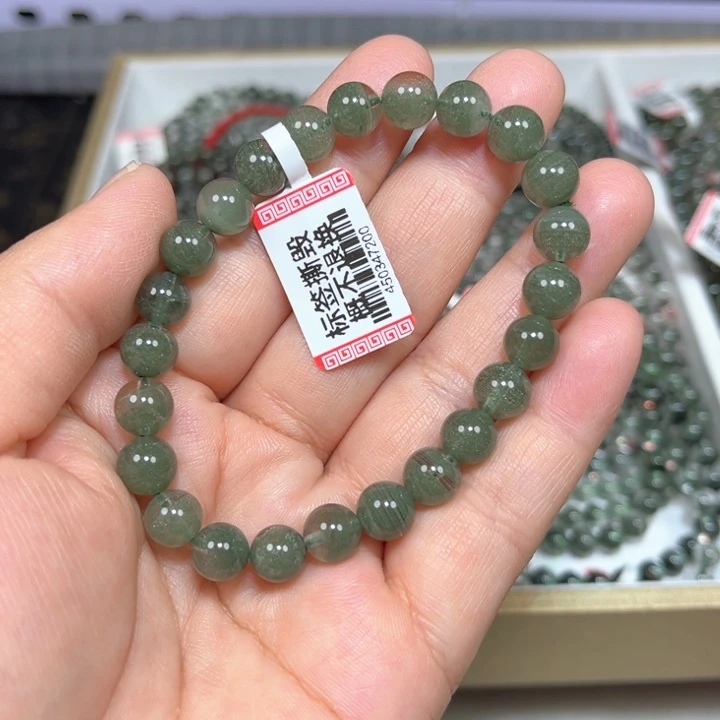 绿幽灵手串未镶嵌水晶小*