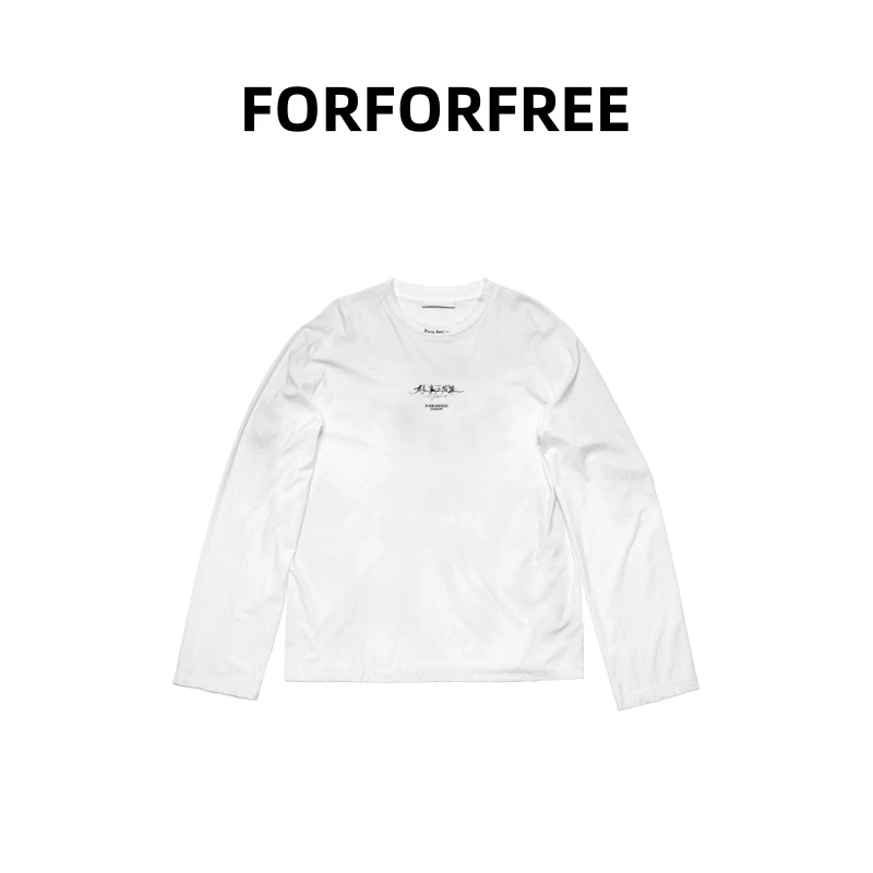 FOR FOR FREE-“好事正发生”纯棉长袖圆领打底t恤女款