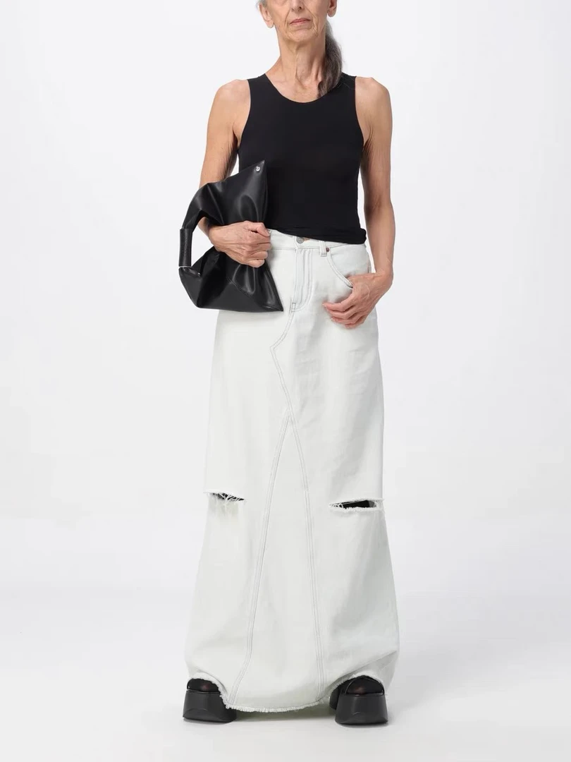 011608美系MM系牛仔半身裙女百搭休闲中长款