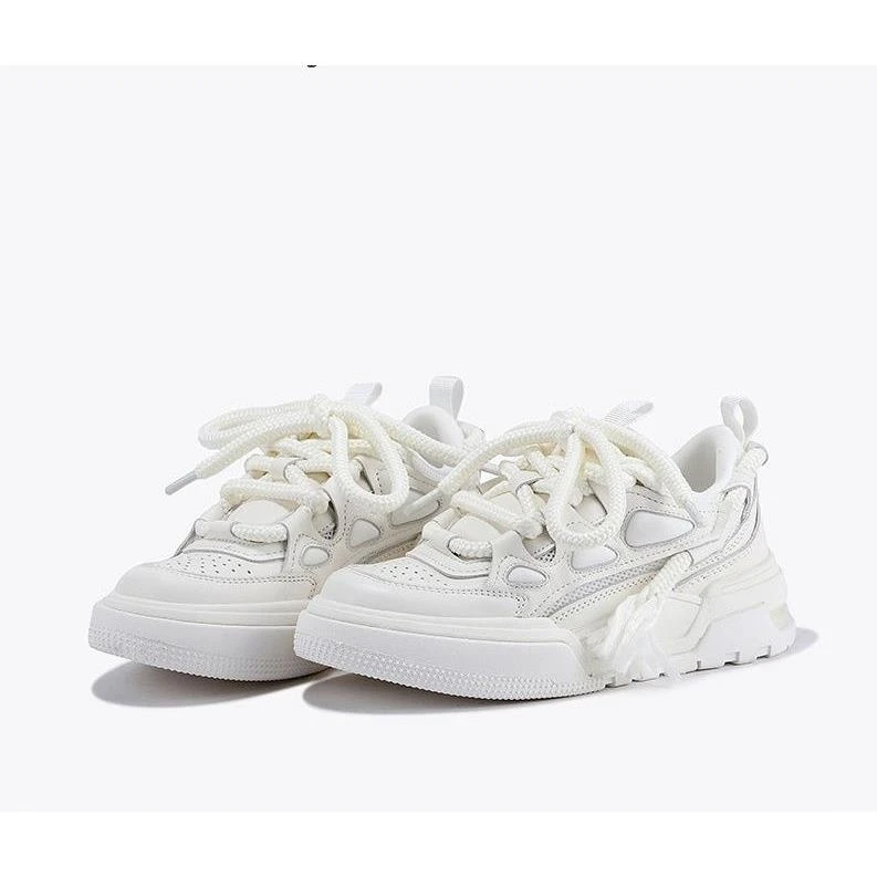 夏季新款港风百搭小白鞋女2025超火网面韩版拼色厚底休闲板鞋X67