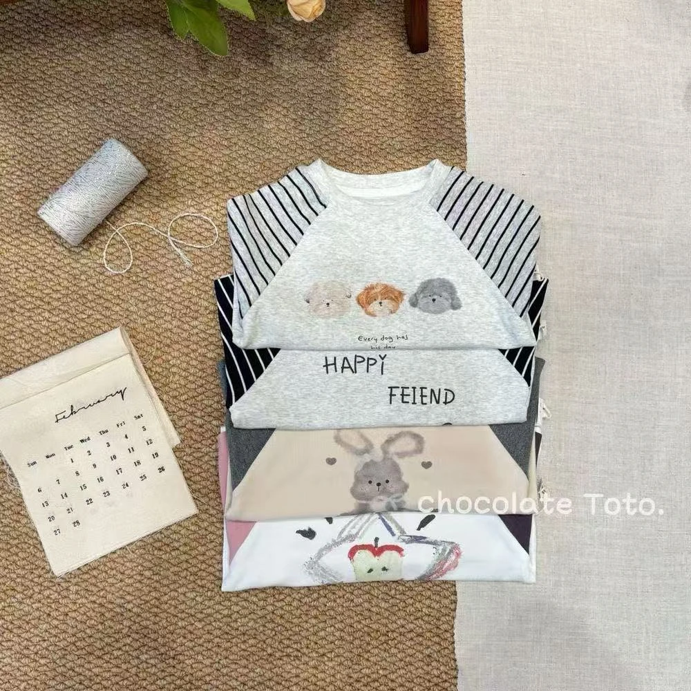 【Toto春款】星星人拼接袖子圆领拉架打底衫